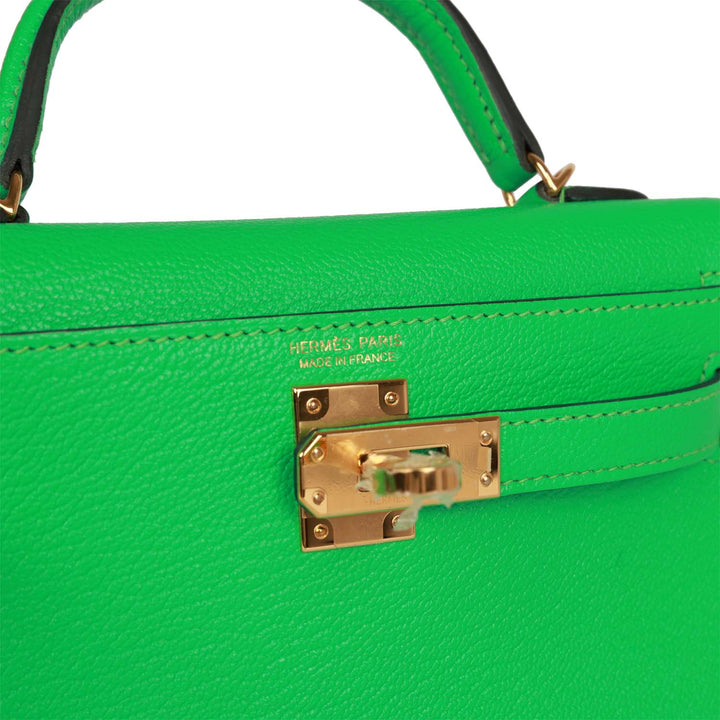 Top quality Hermes Kelly Sellier 20 Vert Comics Chevre Gold Hardware