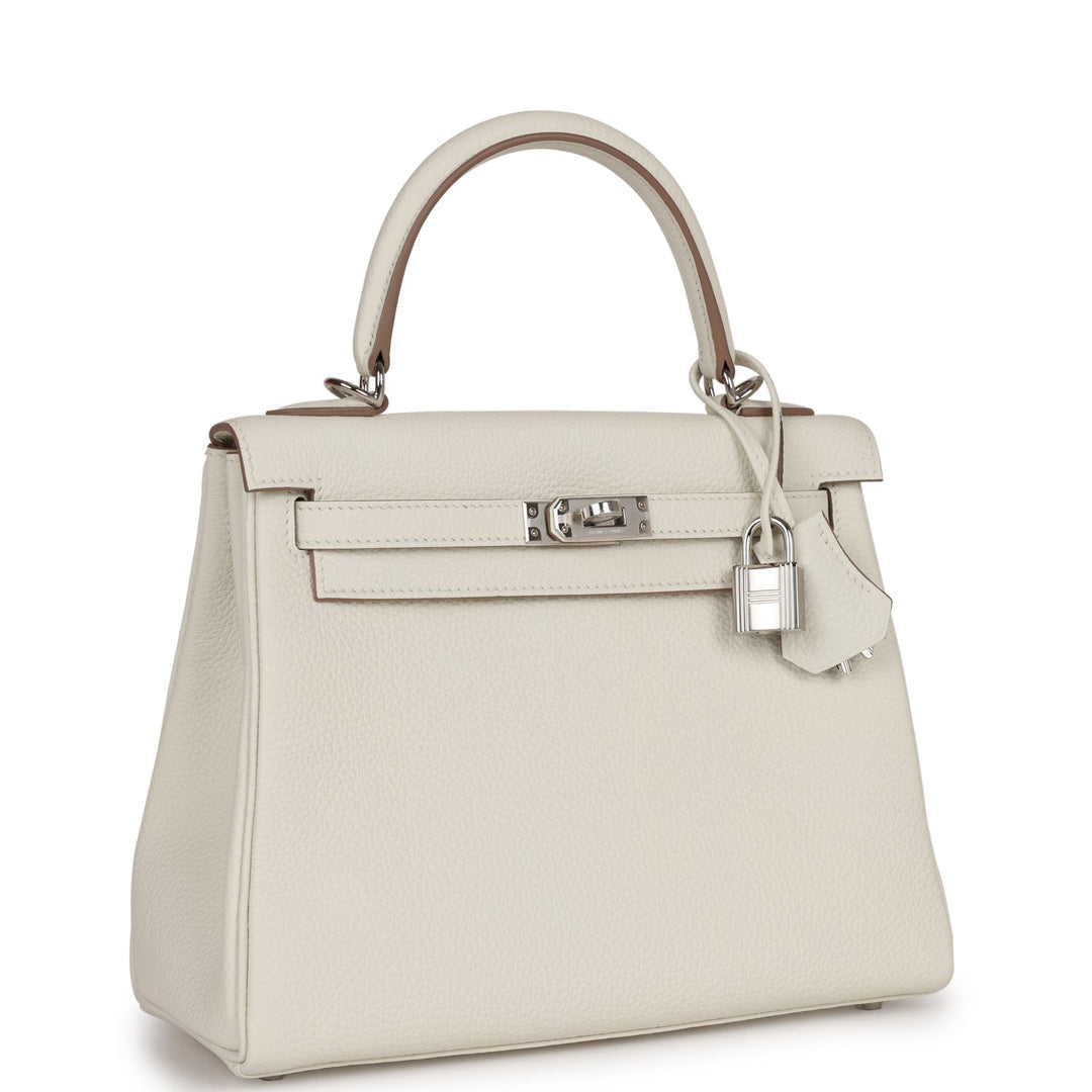 Top quality Hermes Kelly Retourne 25 Mushroom Togo Palladium Hardware