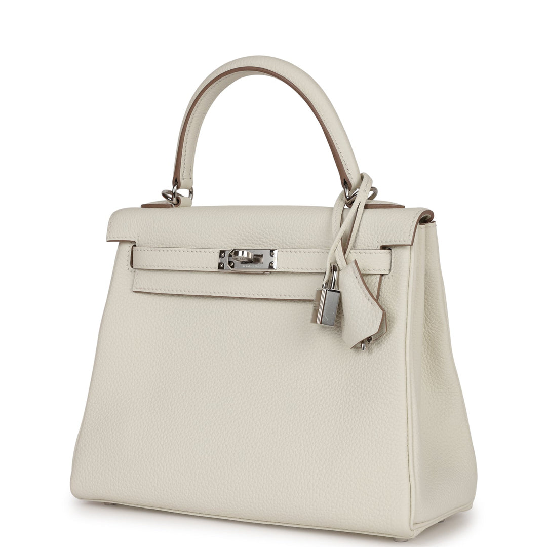 Top quality Hermes Kelly Retourne 25 Mushroom Togo Palladium Hardware