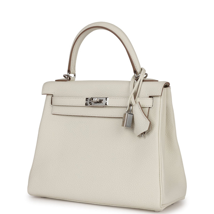 Top quality Hermes Kelly Retourne 25 Mushroom Togo Palladium Hardware