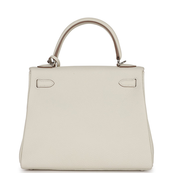 Top quality Hermes Kelly Retourne 25 Mushroom Togo Palladium Hardware