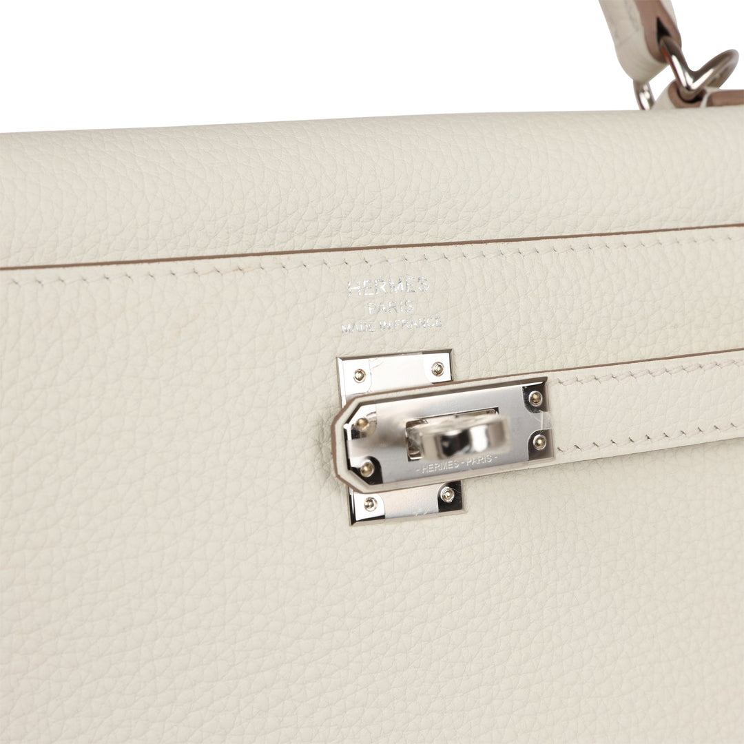 Top quality Hermes Kelly Retourne 25 Mushroom Togo Palladium Hardware