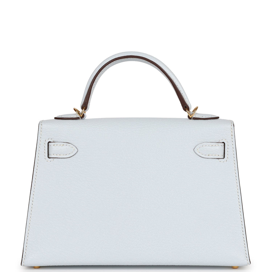 Hermes Kelly 20 Sellier Bleu Brume Chevre Gold Hardware