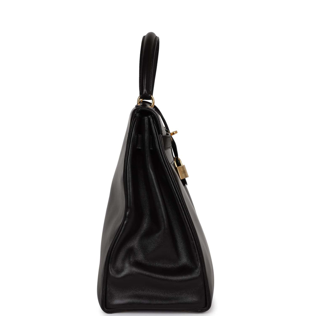 Top quality Hermes Kelly 35 Retourne Black Box Gold Hardware