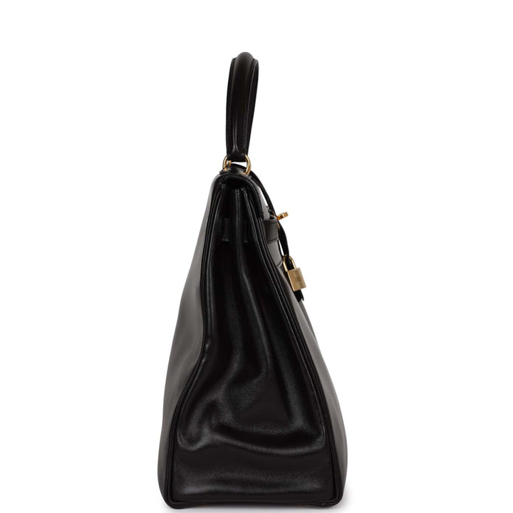 Top quality Hermes Kelly 35 Retourne Black Box Gold Hardware