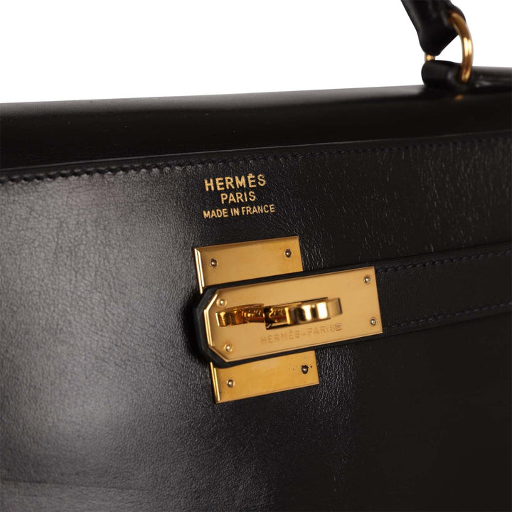 Top quality Hermes Kelly 35 Retourne Black Box Gold Hardware
