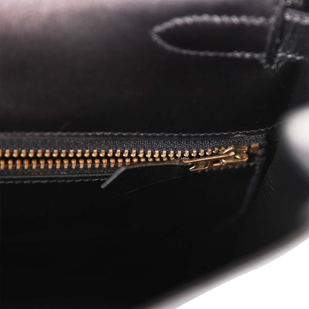 Top quality Hermes Kelly 35 Retourne Black Box Gold Hardware