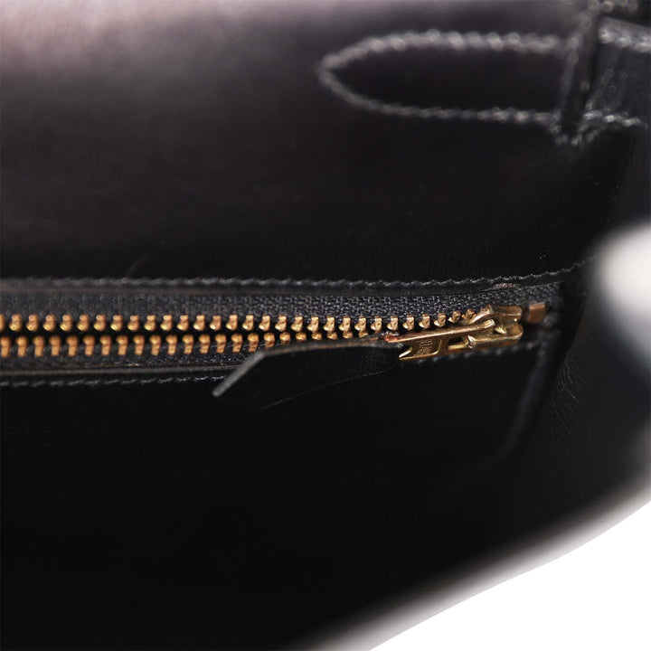 Top quality Hermes Kelly 35 Retourne Black Box Gold Hardware