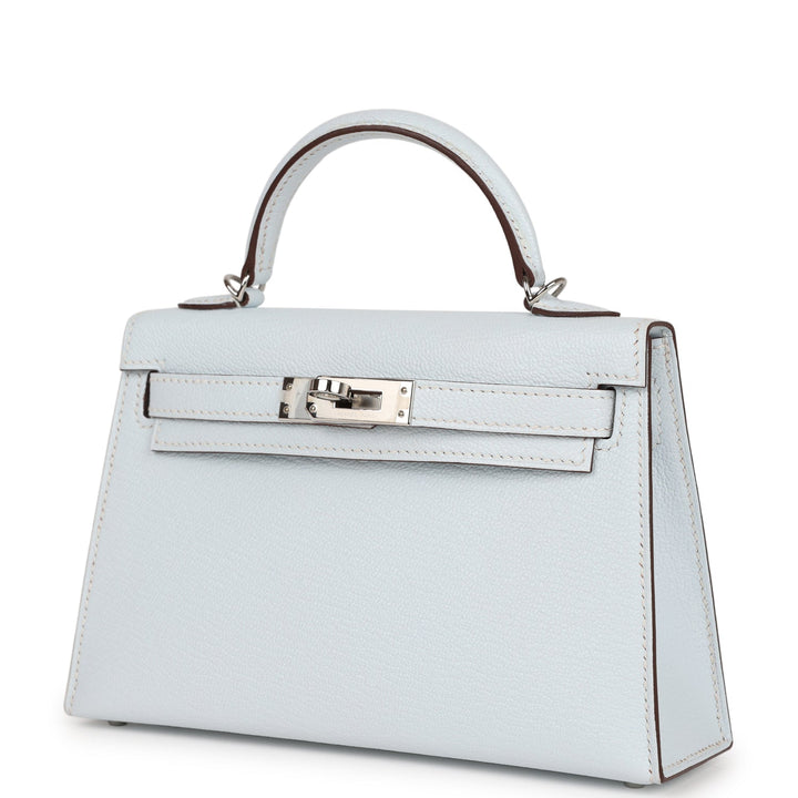 Top quality Hermes Kelly Sellier 20 Bleu Brume Chevre Palladium Hardware