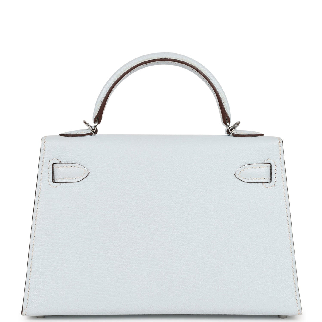 Top quality Hermes Kelly Sellier 20 Bleu Brume Chevre Palladium Hardware