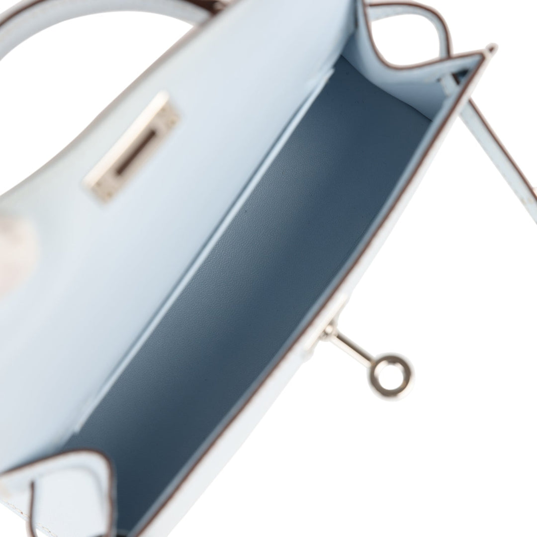 Top quality Hermes Kelly Sellier 20 Bleu Brume Chevre Palladium Hardware