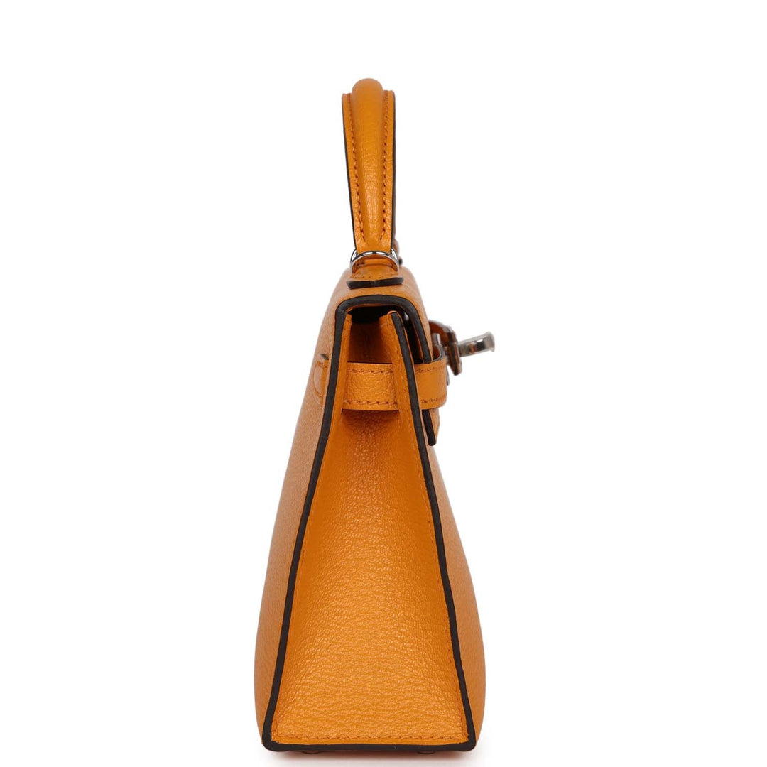 Hermes Kelly 20 Sellier Moutarde Chevre Mysore Palladium Hardware