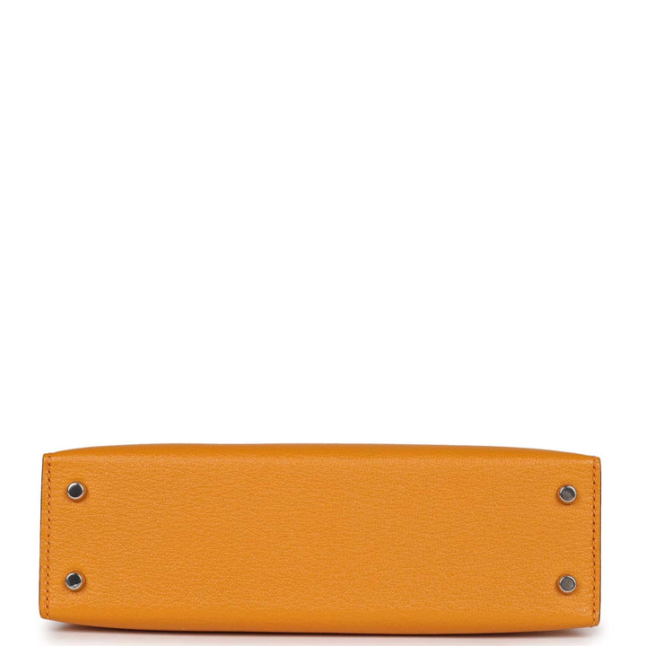 Hermes Kelly 20 Sellier Moutarde Chevre Mysore Palladium Hardware