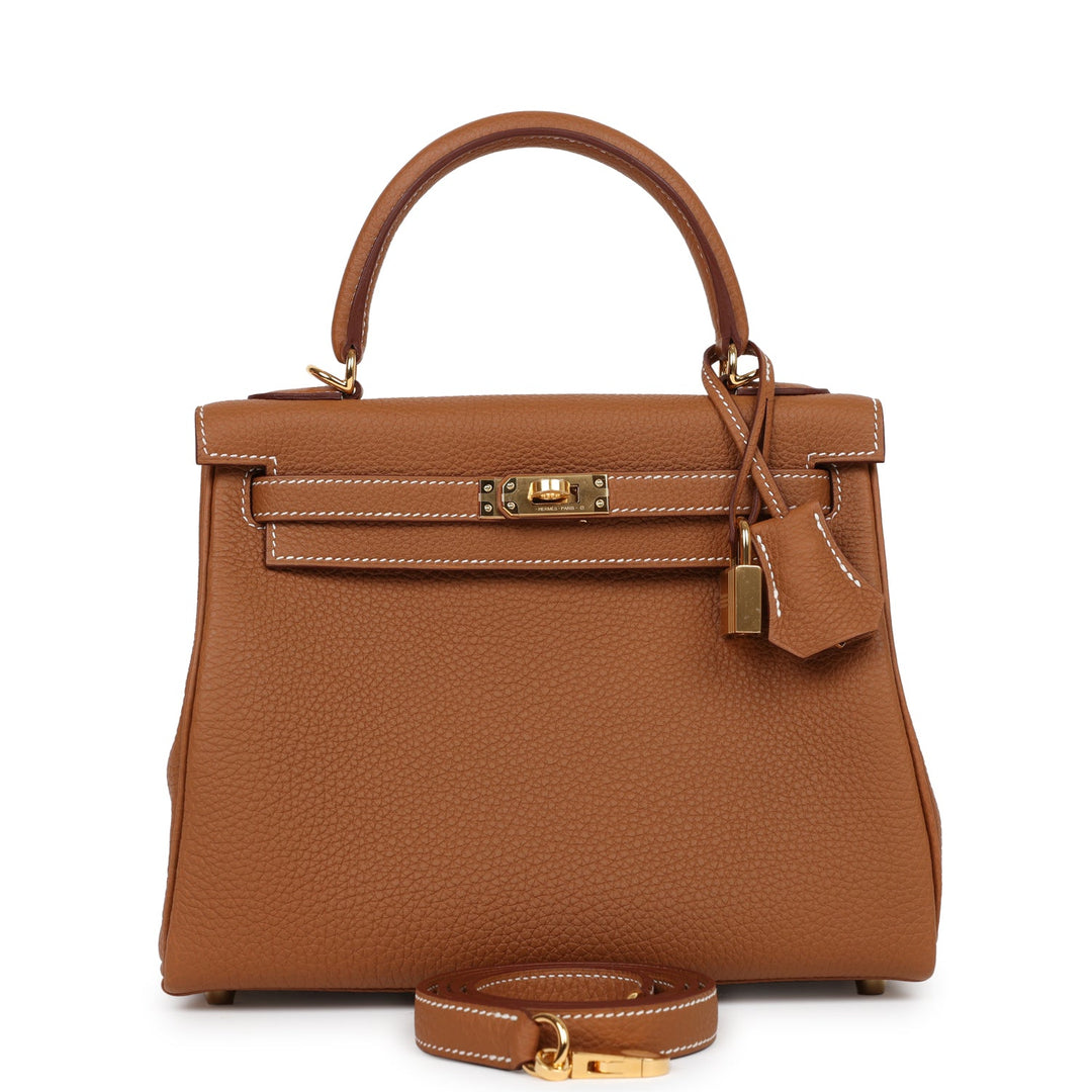 Top quality Hermes Kelly Retourne 25 Gold Togo Gold Hardware