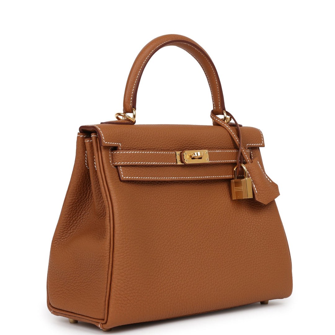 Top quality Hermes Kelly Retourne 25 Gold Togo Gold Hardware