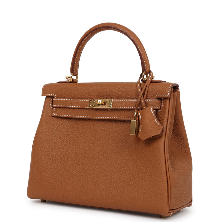 Top quality Hermes Kelly Retourne 25 Gold Togo Gold Hardware