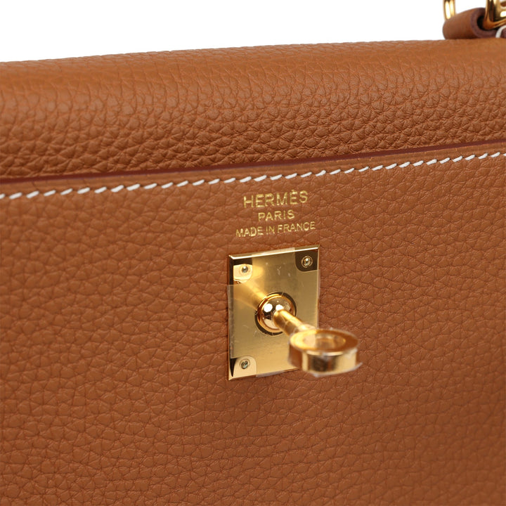 Top quality Hermes Kelly Retourne 25 Gold Togo Gold Hardware