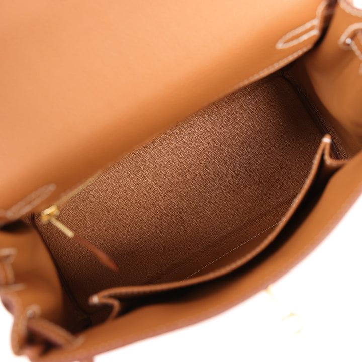 Top quality Hermes Kelly Retourne 25 Gold Togo Gold Hardware