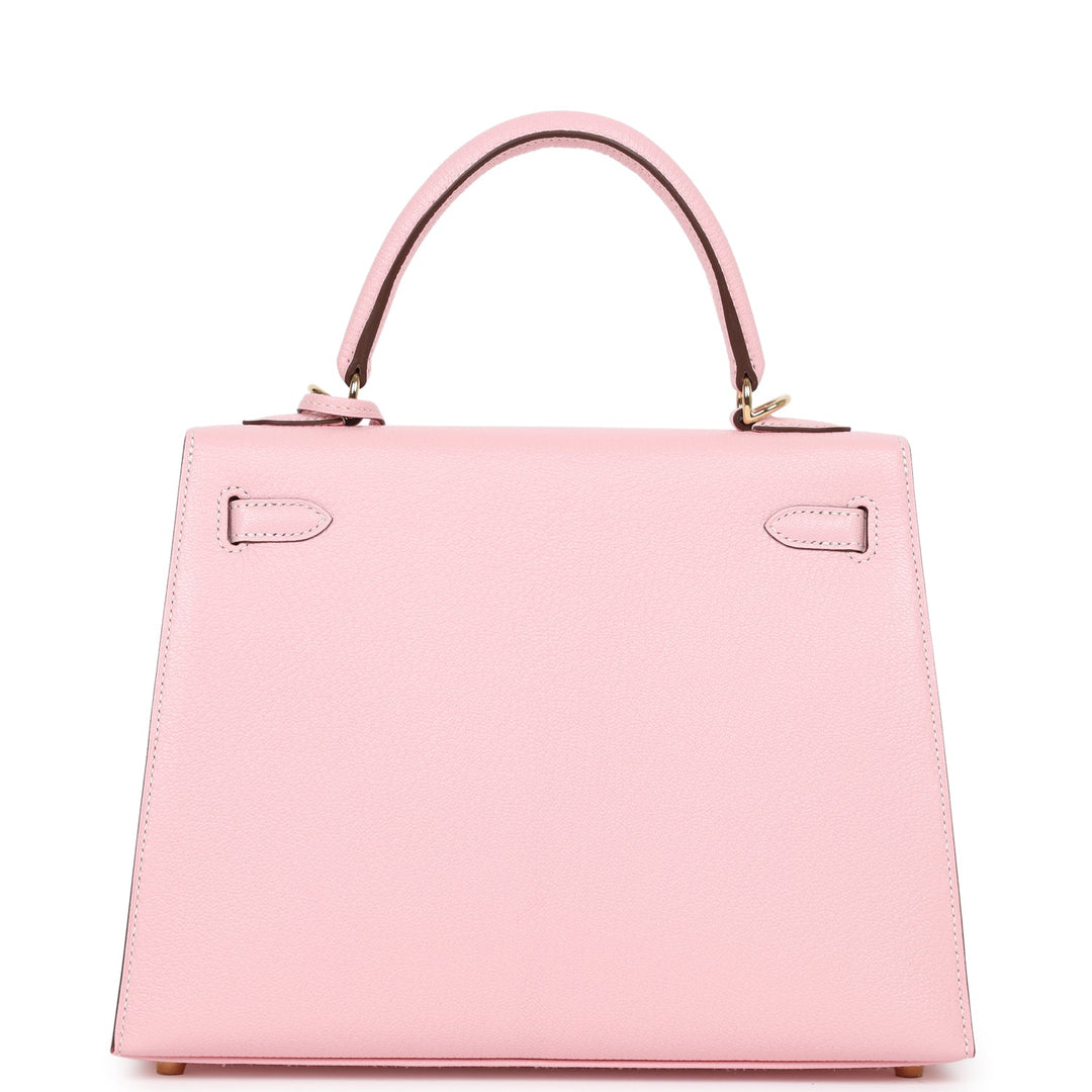 Top quality Hermes Special Order (HSS) Kelly Sellier 25 Rose Sakura Chevre Permabrass Hardware