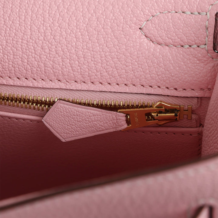 Top quality Hermes Special Order (HSS) Kelly Sellier 25 Rose Sakura Chevre Permabrass Hardware