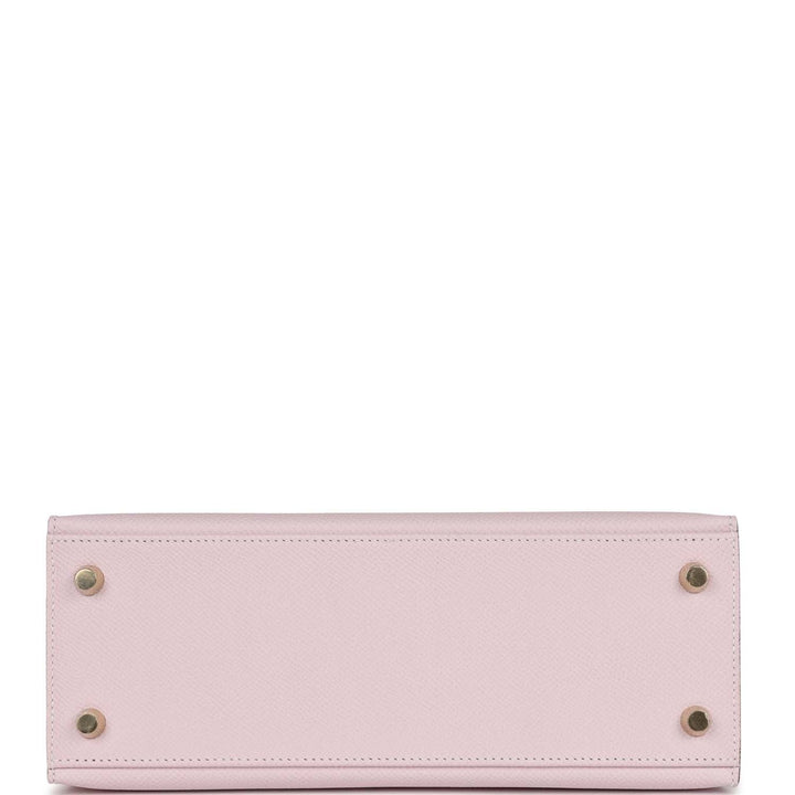 Hermes Kelly 25 Sellier Mauve Pale and Craie Epsom Permabrass Hardware