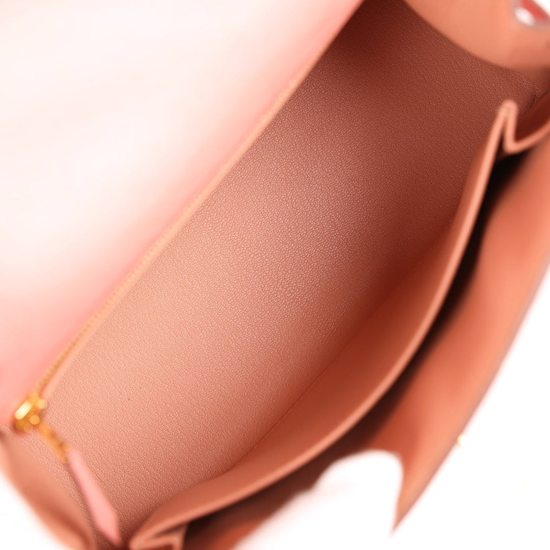 Top quality Hermes Kelly Sellier 25 Terre Cuite Ostrich Gold Hardware