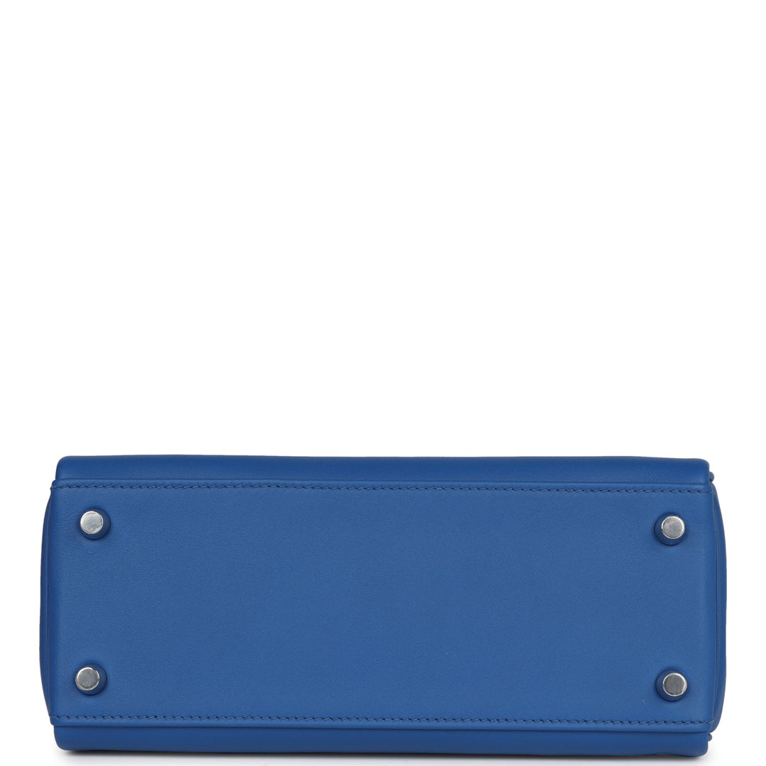 Top quality Hermes Kelly Retourne 25 Bleu France Swift Palladium Hardware