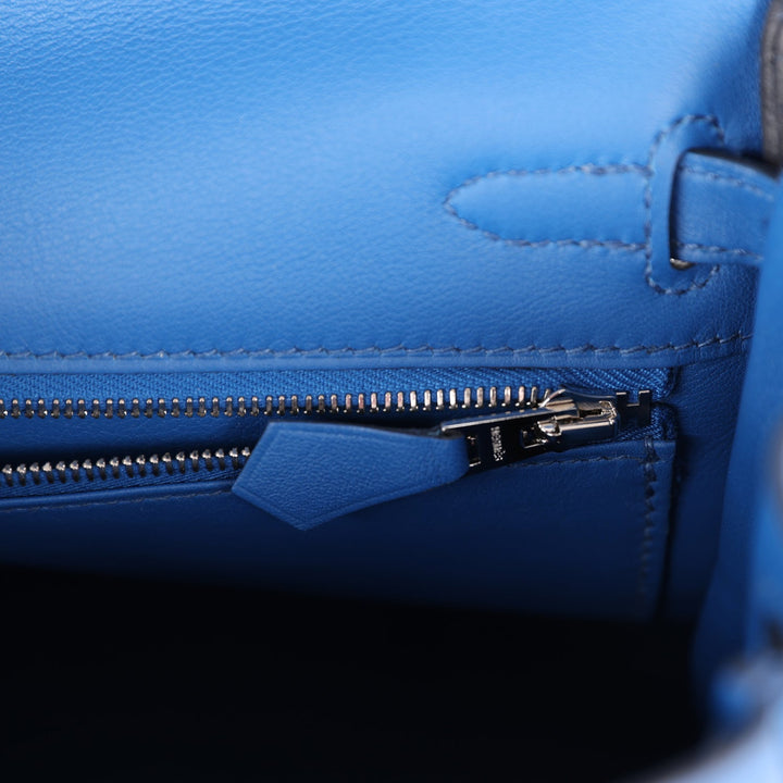 Top quality Hermes Kelly Retourne 25 Bleu France Swift Palladium Hardware
