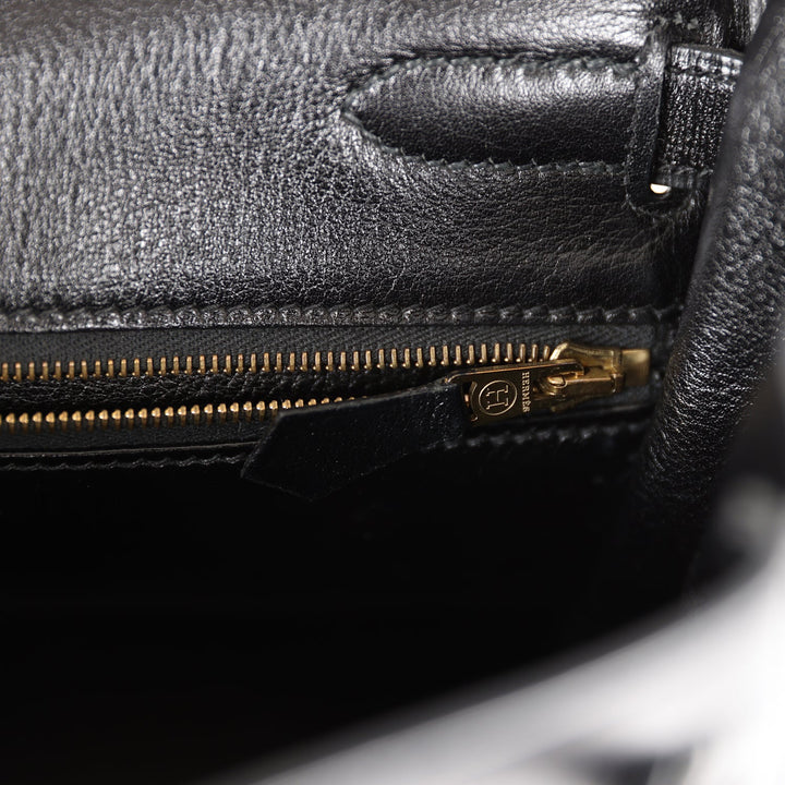 Hermes Kelly 32 Retourne Black Gulliver Gold Hardware