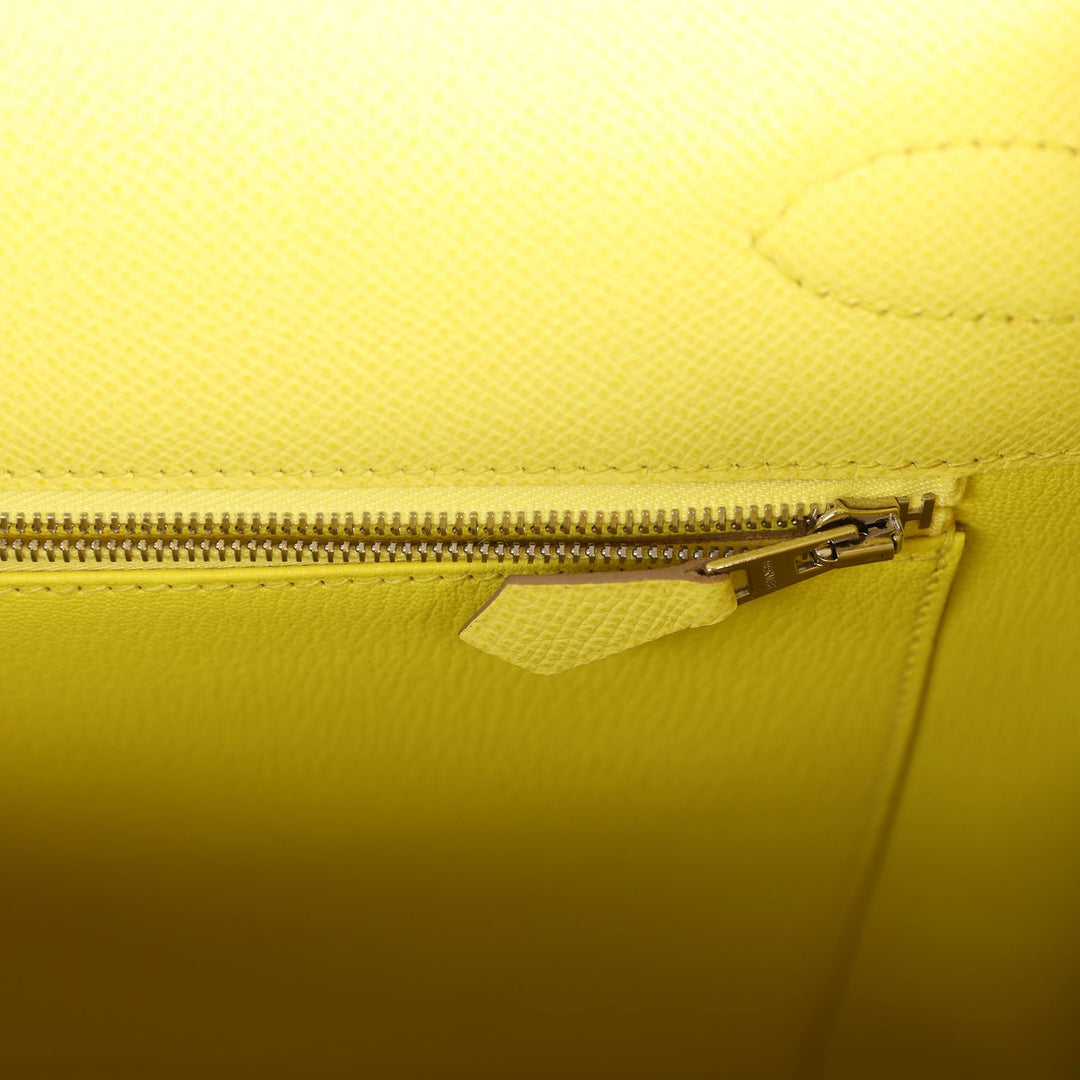 Top quality Hermes Kelly Sellier 40 Lime Epsom Palladium Hardware