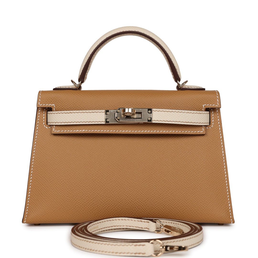 Hermes Special Order (HSS) Kelly 20 Sellier Biscuit and Craie Epsom Permabrass Hardware