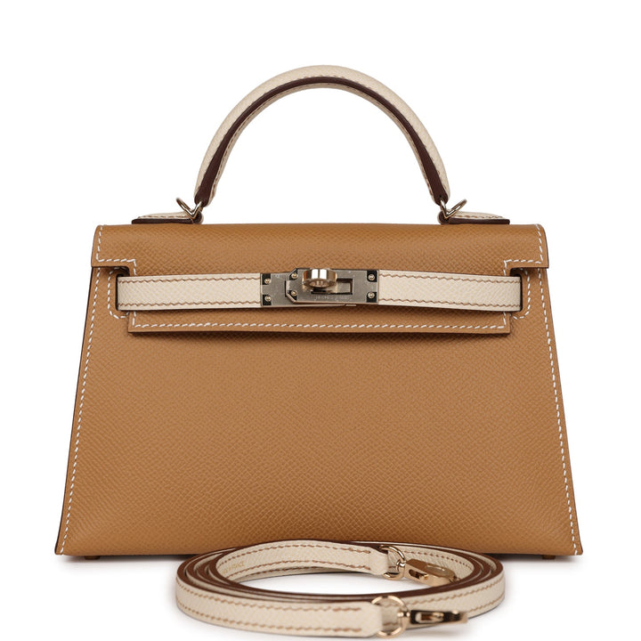 Hermes Special Order (HSS) Kelly 20 Sellier Biscuit and Craie Epsom Permabrass Hardware