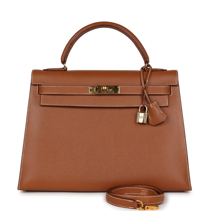 Vintage Top quality Hermes Kelly Sellier 32 Gold Courcheval Gold Hardware