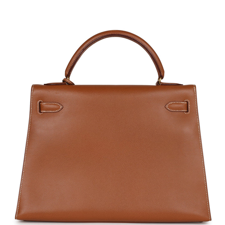 Vintage Top quality Hermes Kelly Sellier 32 Gold Courcheval Gold Hardware