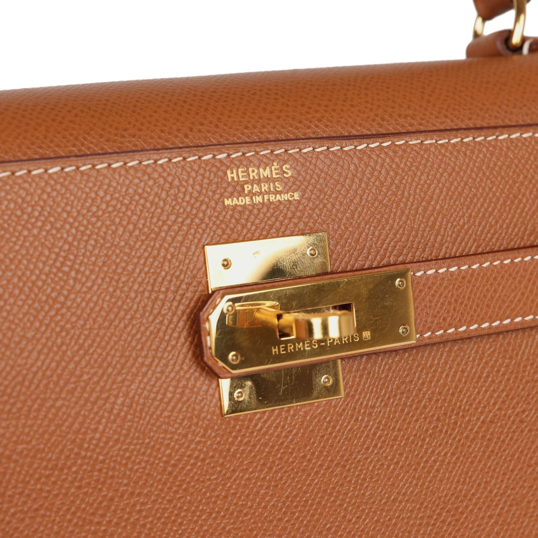Vintage Top quality Hermes Kelly Sellier 32 Gold Courcheval Gold Hardware