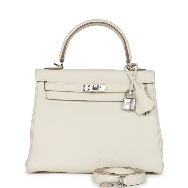 Top quality Hermes Kelly Retourne 25 Mushroom Togo Palladium Hardware