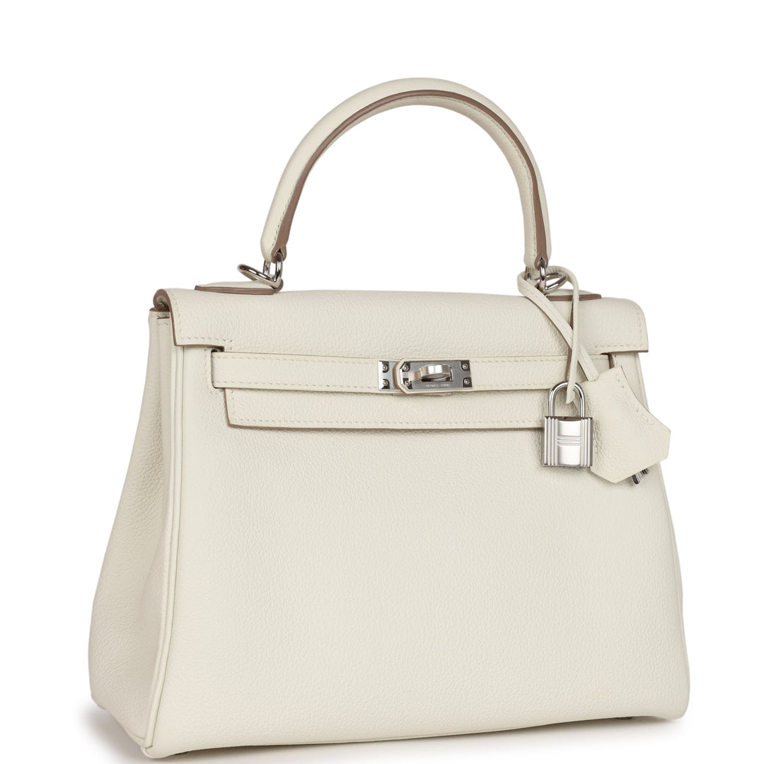 Top quality Hermes Kelly Retourne 25 Mushroom Togo Palladium Hardware