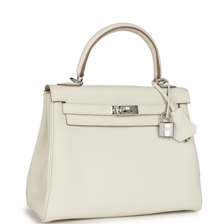 Top quality Hermes Kelly Retourne 25 Mushroom Togo Palladium Hardware