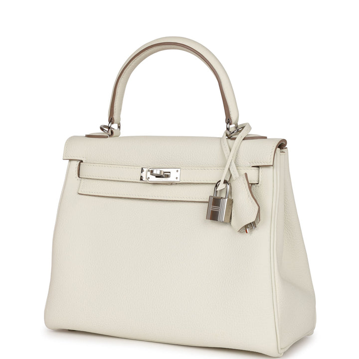 Top quality Hermes Kelly Retourne 25 Mushroom Togo Palladium Hardware