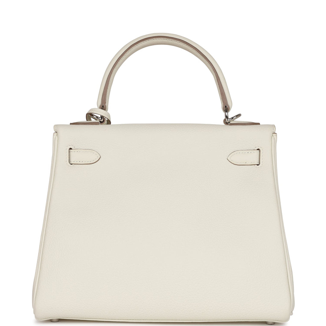 Top quality Hermes Kelly Retourne 25 Mushroom Togo Palladium Hardware