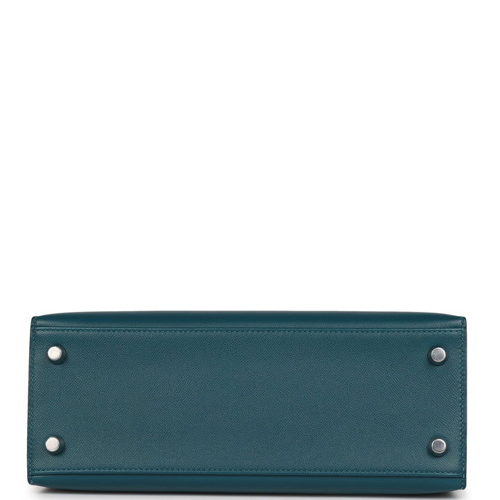 Top quality Hermes Kelly Sellier 25 Vert Bosphore Verso Madame Palladium Hardware
