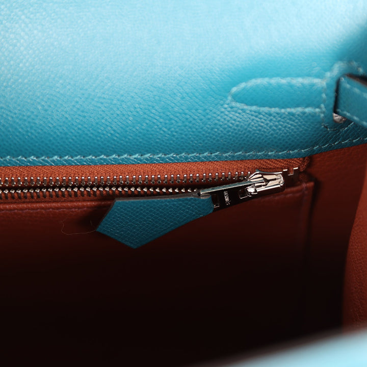 Top quality Hermes Kelly Sellier 25 Vert Bosphore Verso Madame Palladium Hardware