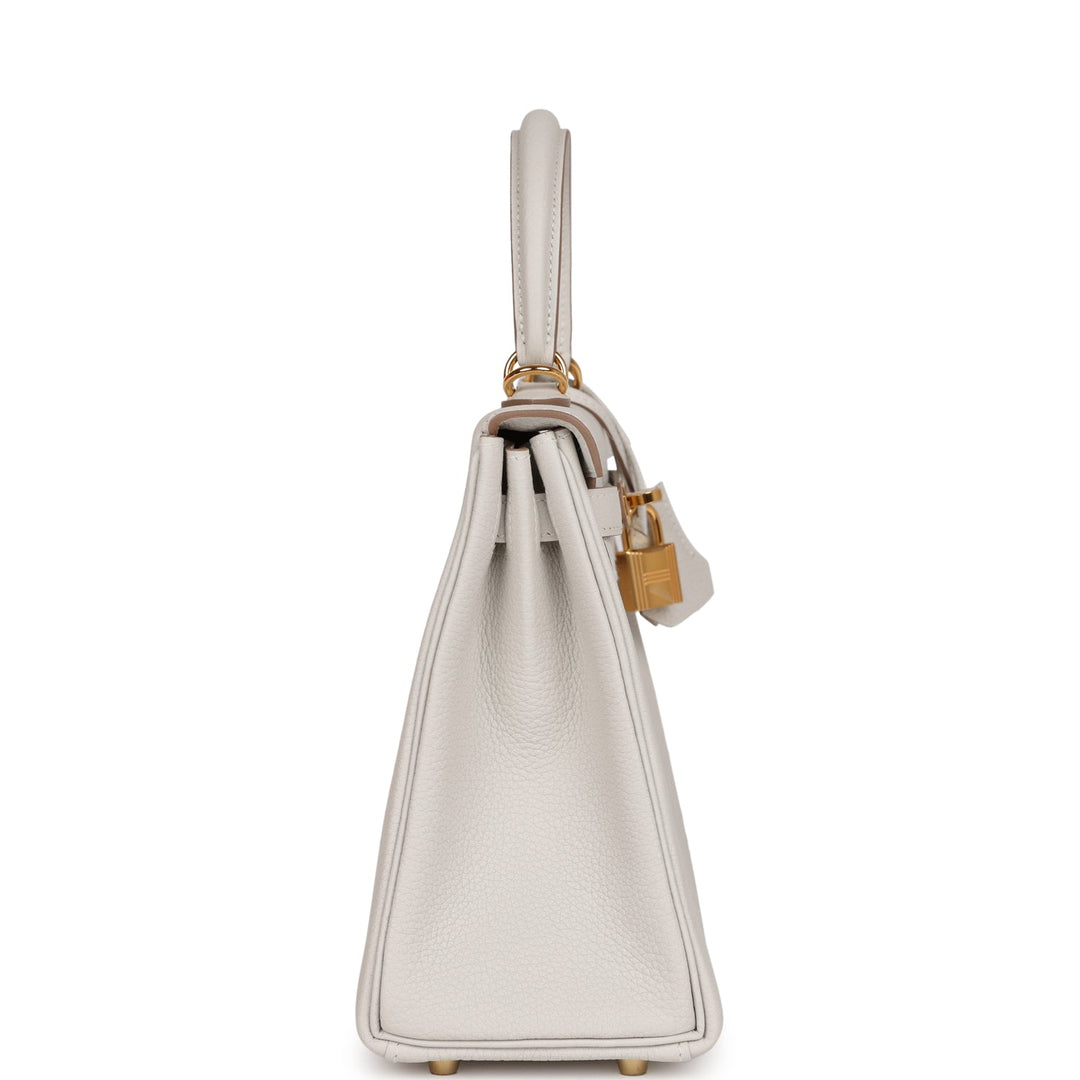 Top quality Hermes Kelly Retourne 25 Gris Pale Togo Gold Hardware