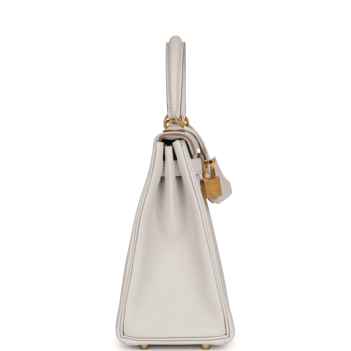 Top quality Hermes Kelly Retourne 25 Gris Pale Togo Gold Hardware