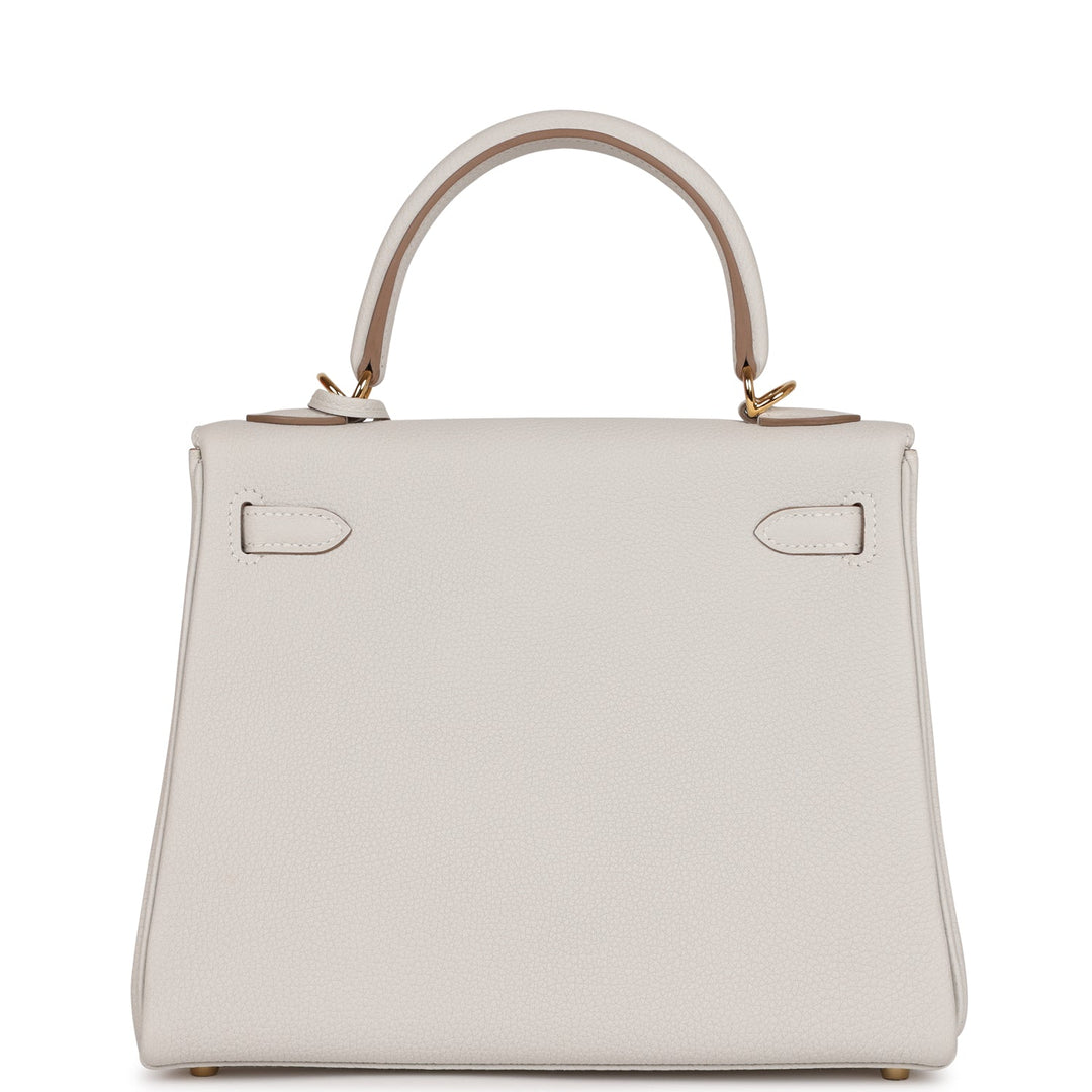 Top quality Hermes Kelly Retourne 25 Gris Pale Togo Gold Hardware