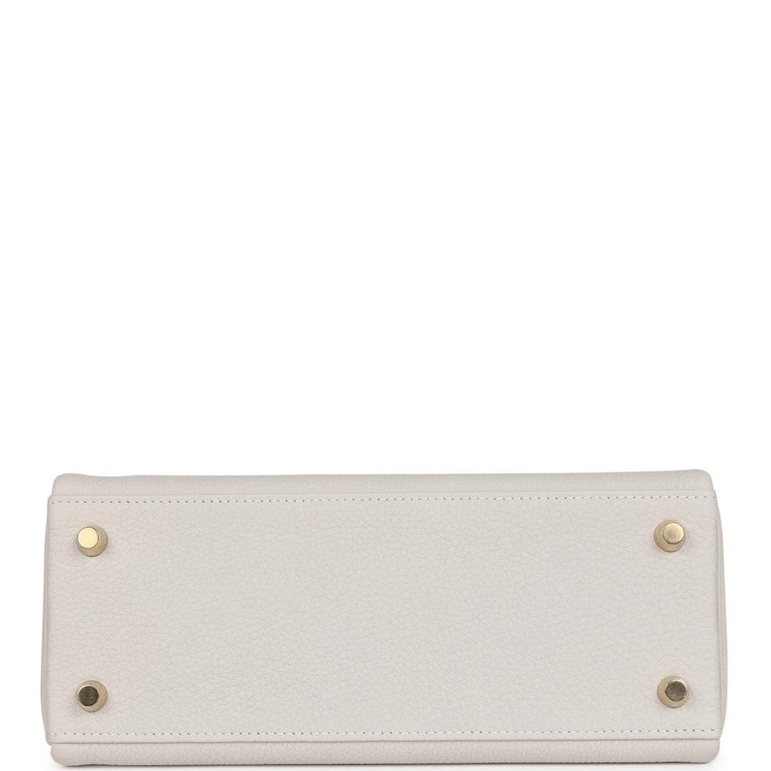 Top quality Hermes Kelly Retourne 25 Gris Pale Togo Gold Hardware