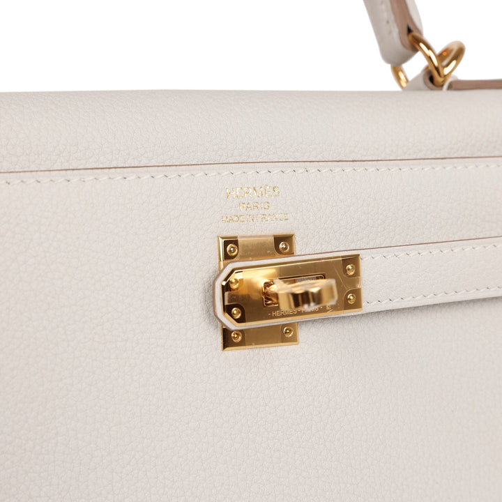 Top quality Hermes Kelly Retourne 25 Gris Pale Togo Gold Hardware