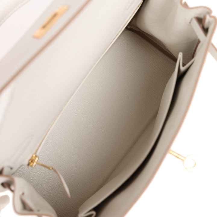 Top quality Hermes Kelly Retourne 25 Gris Pale Togo Gold Hardware