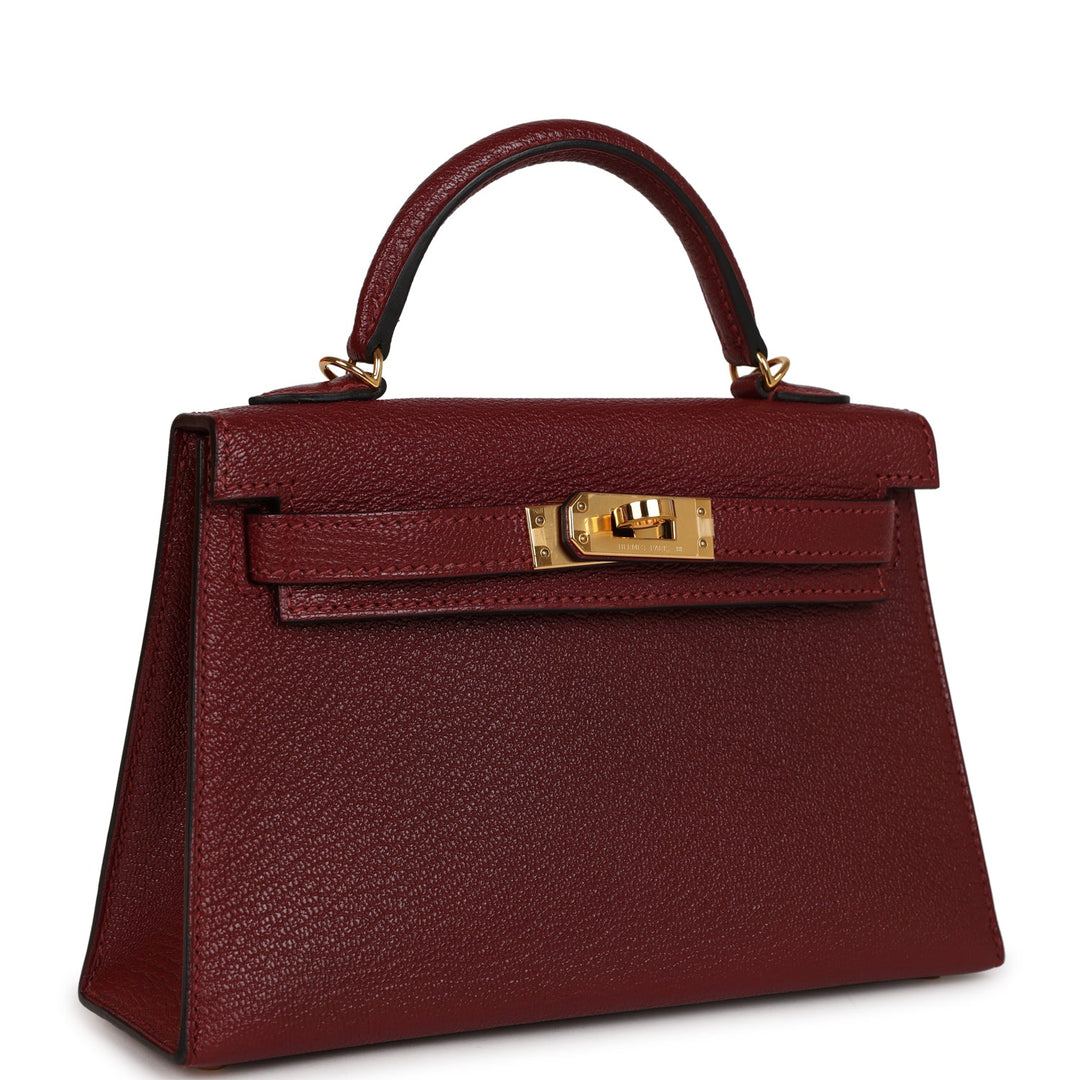 Hermes Kelly 20 Rouge Grenat Chevre Gold Hardware