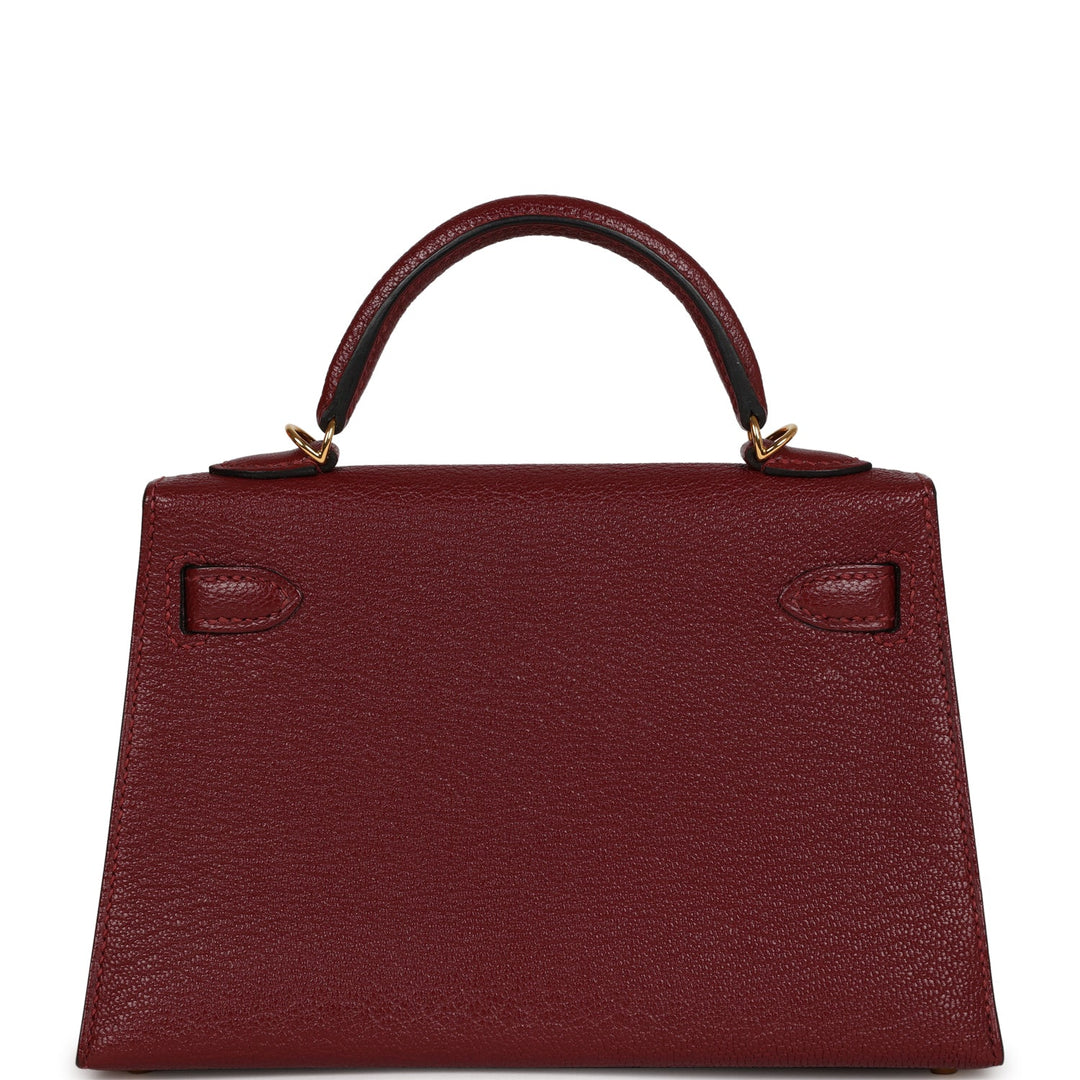Hermes Kelly 20 Rouge Grenat Chevre Gold Hardware